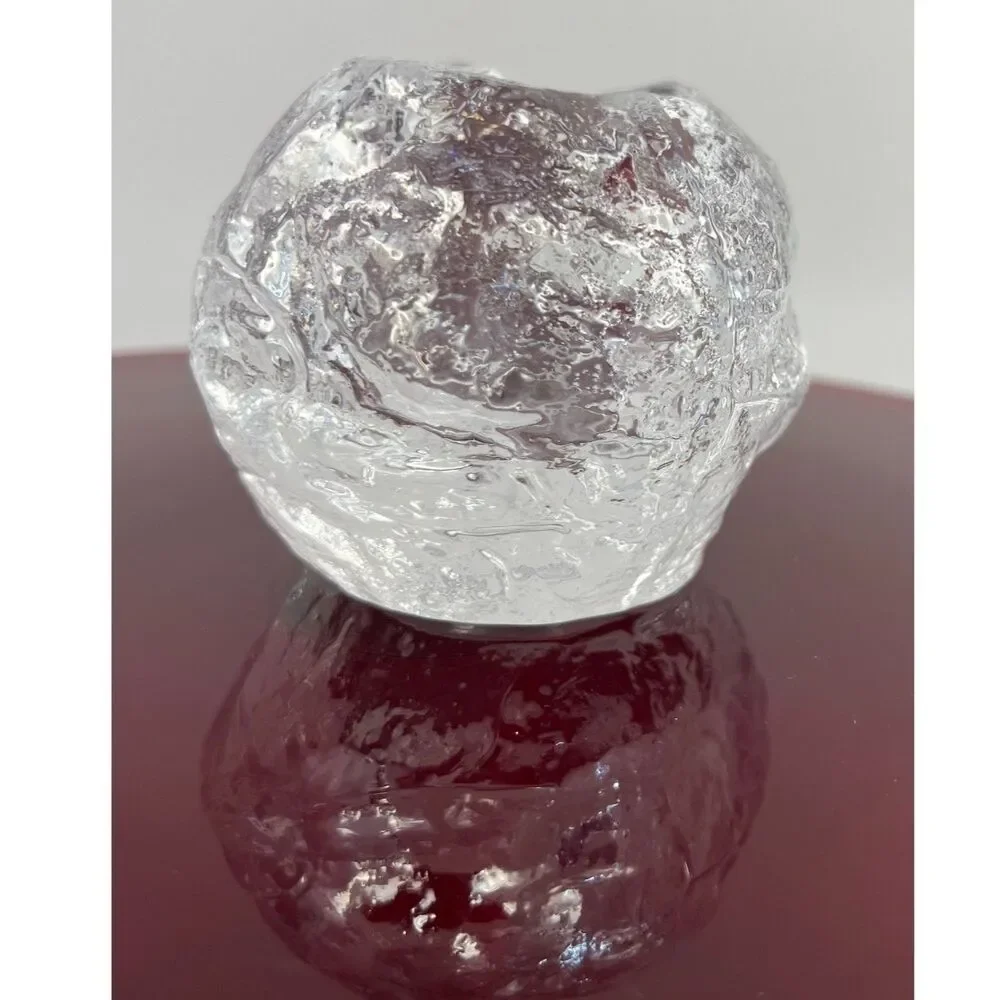 Vintage Kosta Boda Snowball Votive Candle Holder Ann Wolff Swedish Art Glass 3”